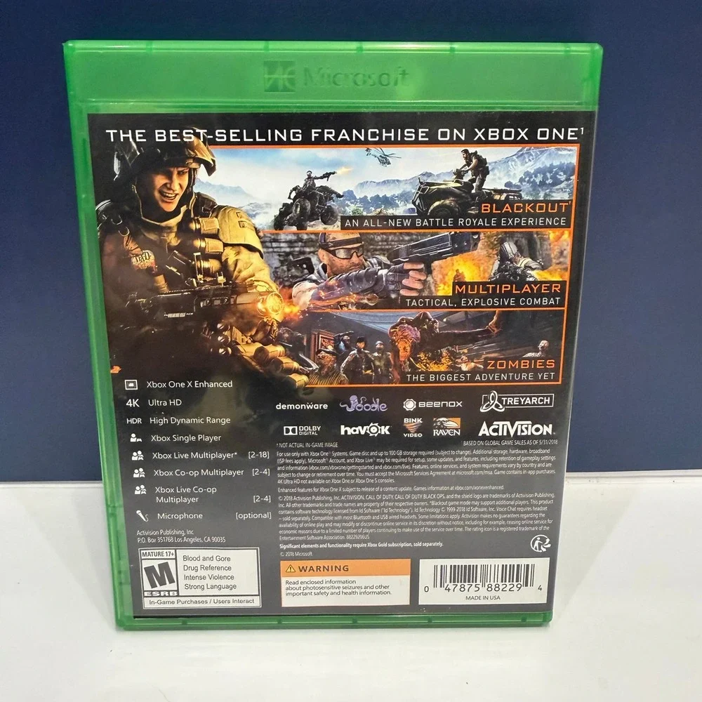 Activision Call Of Duty Black Ops 4 Xbox One One Size Green Shooter Game